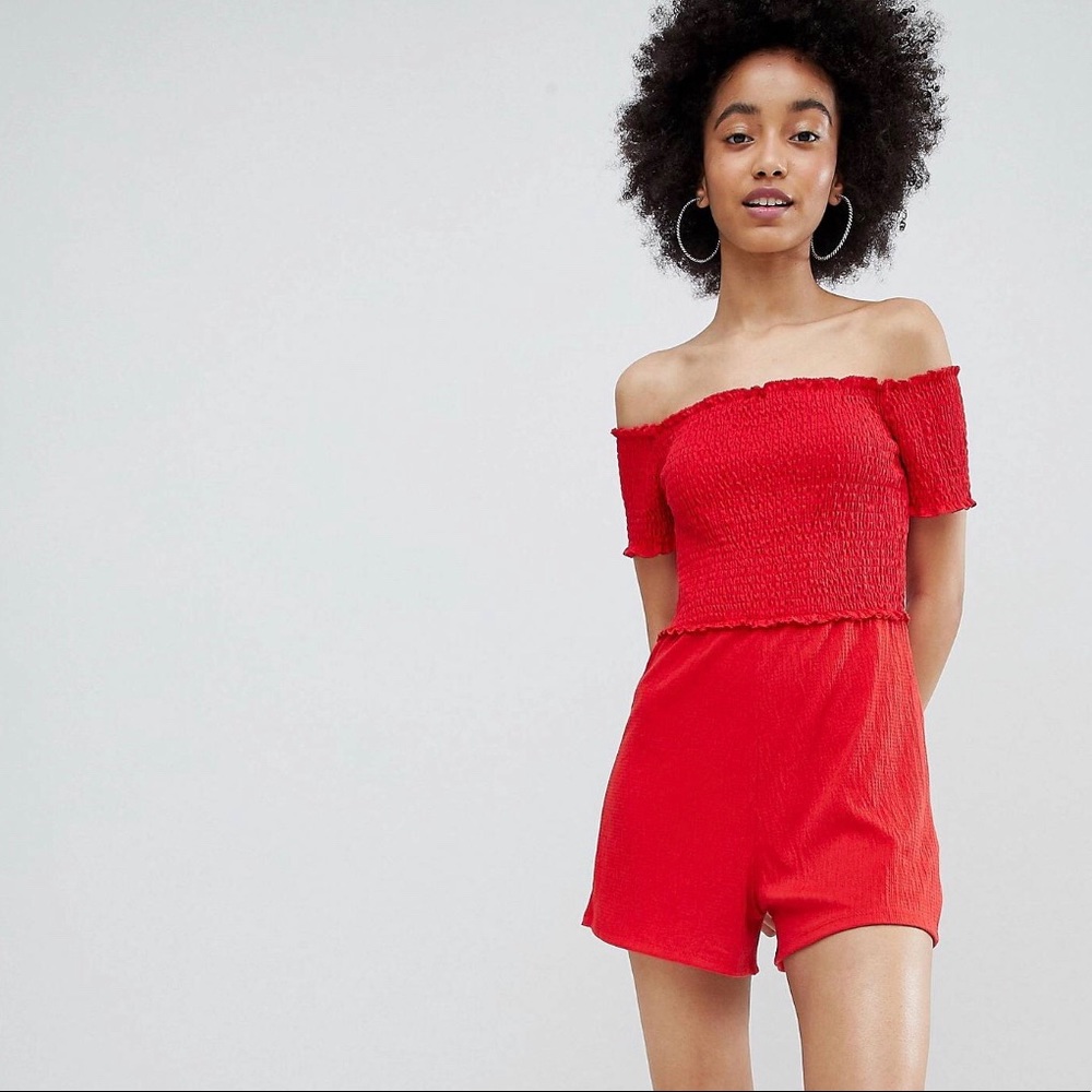 ASOS Bershka Red Romper XS
